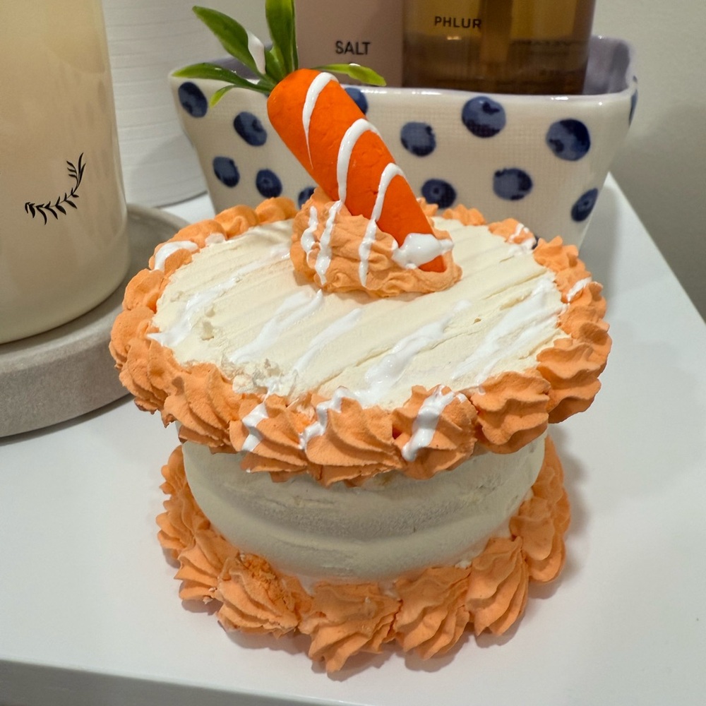 Orange and White Mini Carrot Cake Decoration